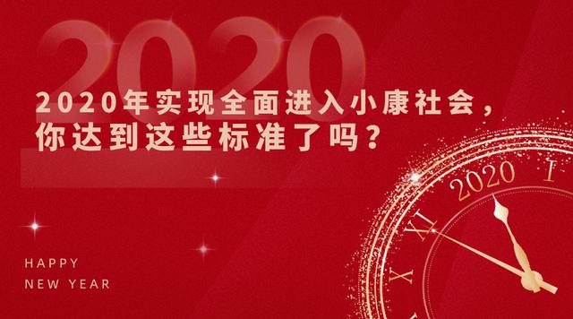 2020年实现全面进入小康社会，你达到这些标准了吗？